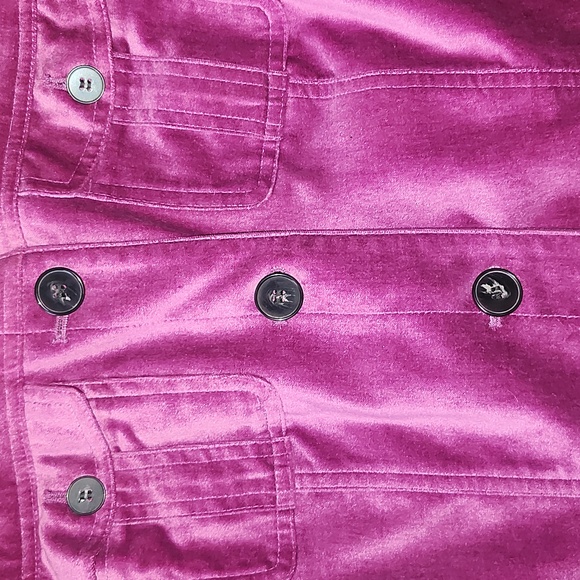Covington Women's Magenta Fushia Velvet Button Down Jacket Large - Picture 5 of 13